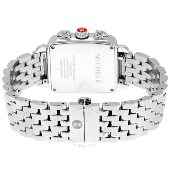 Michele, Signature Deco Black Dial Diamond Ladies Watch