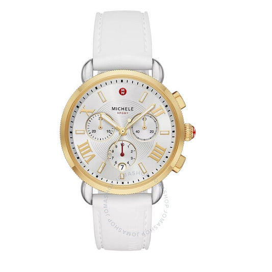 ساعة ميشيل سبورت سيل كرونوغراف كوارتز بمينا فضية للسيدات