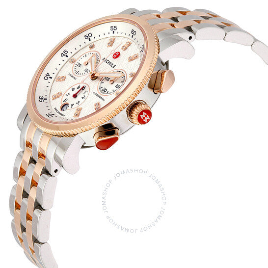 Michele, Sport Sail Chronograph Silver Dial Ladies Watch