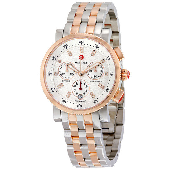Michele, Sport Sail Chronograph Silver Dial Ladies Watch