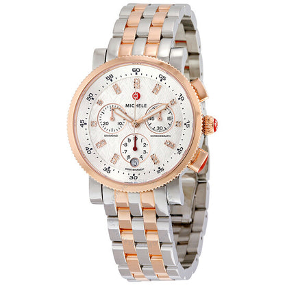 Michele, Sport Sail Chronograph Silver Dial Ladies Watch