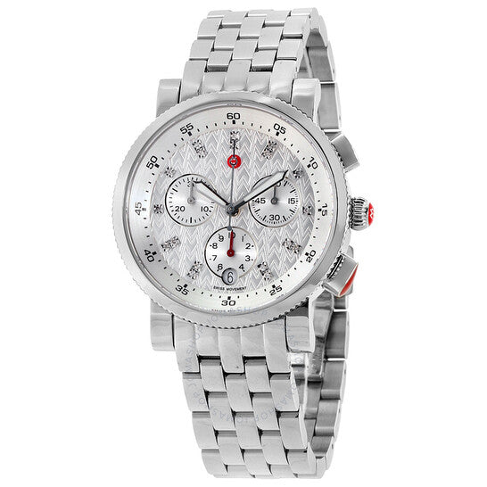 Michele, Sport Sail Chronograph Silver Dial Ladies Watch
