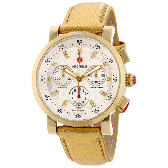 Michele, Sport Sail Chronograph Silver Dial Ladies Watch