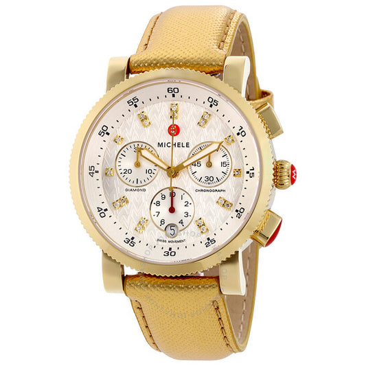 Michele, Sport Sail Chronograph Silver Dial Ladies Watch