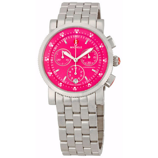 Michele, Sport Sail Hot Pink Dial Ladies Watch
