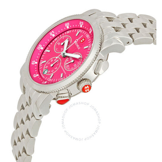 Michele, Sport Sail Hot Pink Dial Ladies Watch