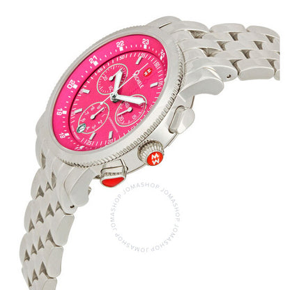 Michele, Sport Sail Hot Pink Dial Ladies Watch