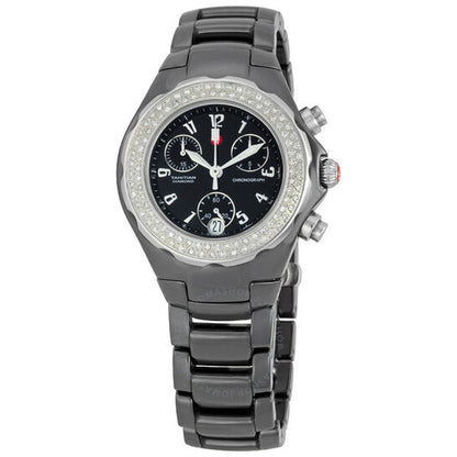 Michele, Tahitian Ceramic Black Diamond Ladies Watch