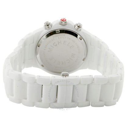 Michele, Tahitian Ceramic White Diamond 36mm Ladies Watch