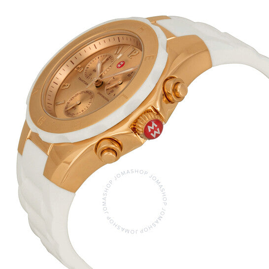 Michele, Tahitian Jelly Bean Chronograph Rose Dial Ladies Watch