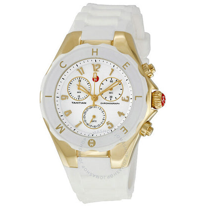 Michele, Tahitian Jelly Bean White and Gold Ladies Watch