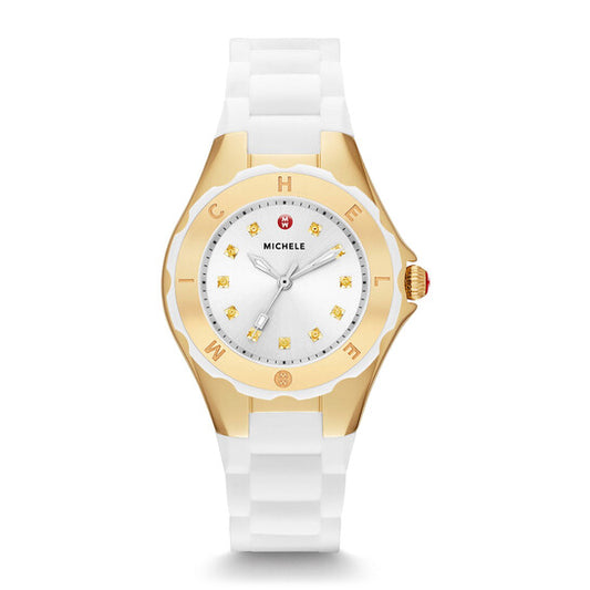 ميشيل، ساعة رياضية نسائية من جيلي بين تاهيتي بمينا أبيض