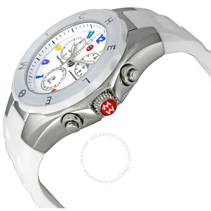 Michele, Tahitian Jellybean Chronograph Large White Carousel Ladies Watch