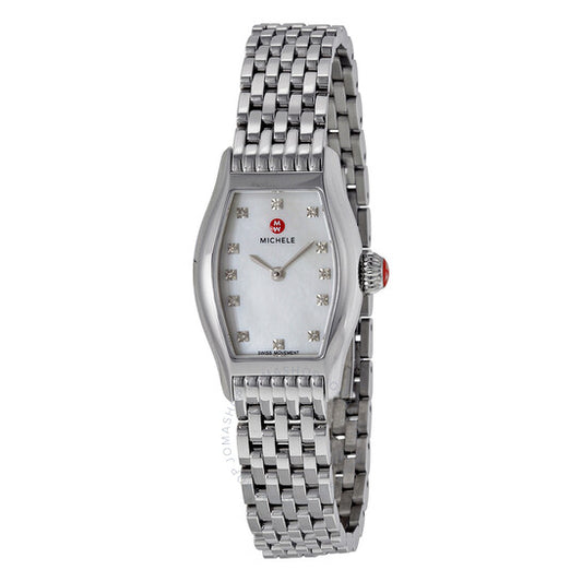 Michele, Urban Coquette Mother of Pearl Diamond Dial Stainless Steel Ladies Watch