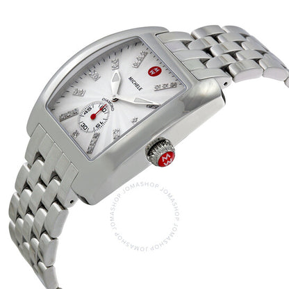Michele, Urban Diamond Dial Stainless Steel Ladies Watch