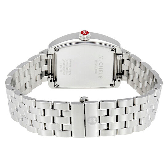 Michele, Urban Mini Blue Guilloche Dial Diamond Ladies Watch