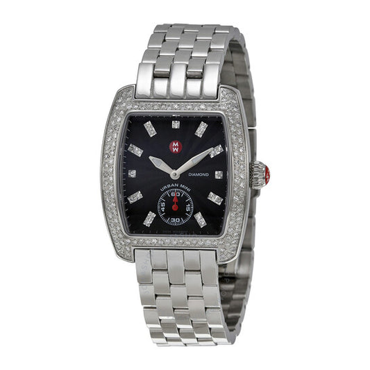 Michele, Urban Mini Diamond Black Dial Ladies Watch