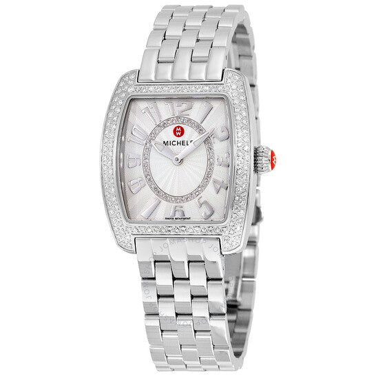 Michele, Urban Mini Silver White Dial Diamond Ladies Watch