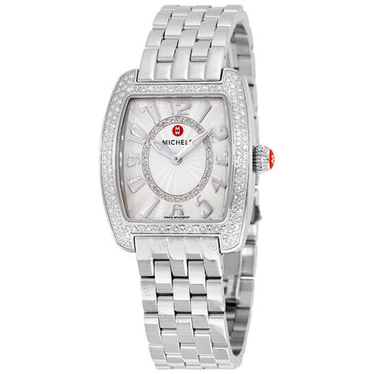 Michele, Urban Mini Silver White Dial Diamond Ladies Watch
