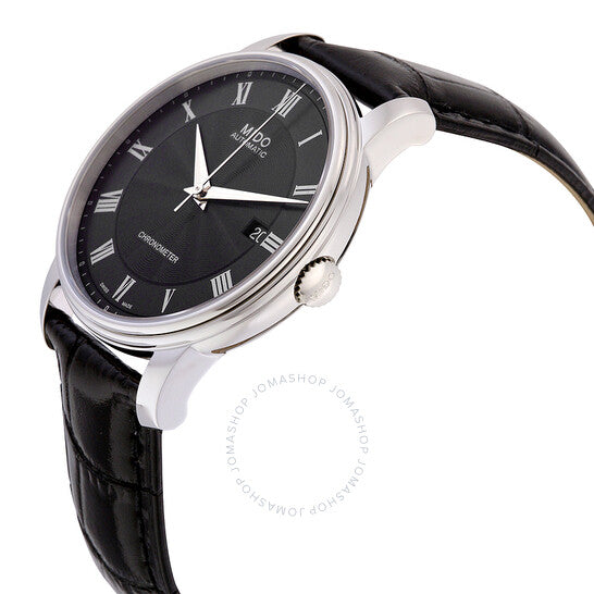 Mido, Baroncelli Automatic Black Dial Black Leather Men's Watch