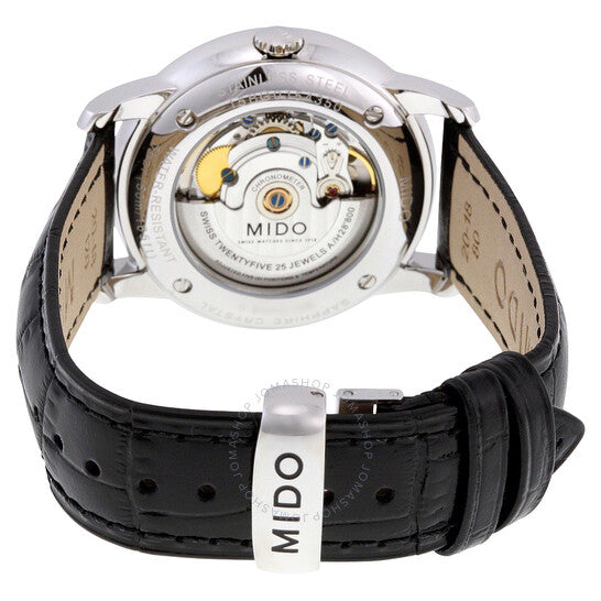 Mido, Baroncelli Automatic Black Dial Black Leather Men's Watch