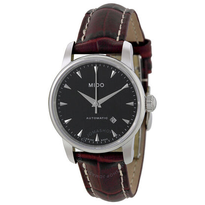 Mido, Baroncelli Automatic Black Dial Brown Leather Ladies Watch