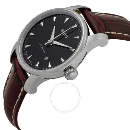 Mido, Baroncelli Automatic Black Dial Brown Leather Ladies Watch
