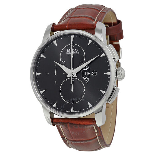 Mido, Baroncelli Automatic Chronograph Black Dial Brown Leather Men's Watch