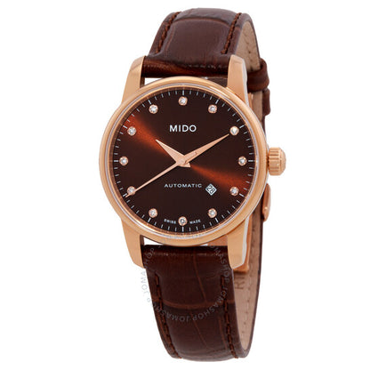 Mido, Baroncelli Automatic Diamond Brown Dial Ladies Watch