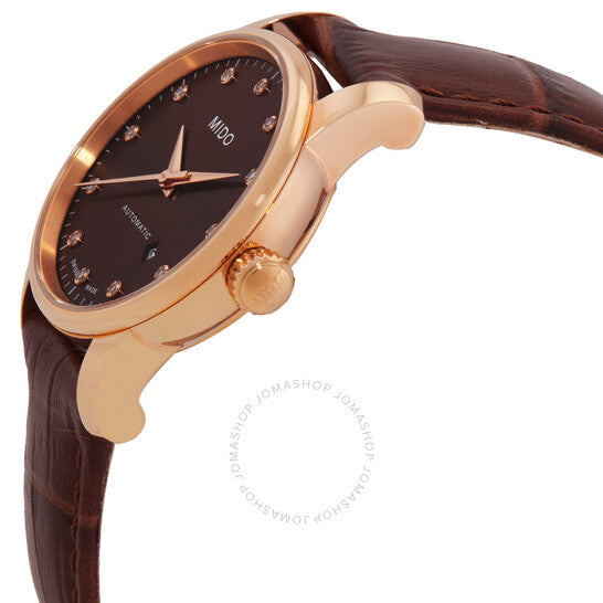 Mido, Baroncelli Automatic Diamond Brown Dial Ladies Watch