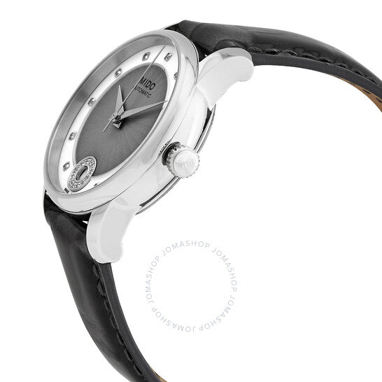 ميدو، ساعة بارونشيلي أوتوماتيكية للسيدات بمينا فضية مرصعة بالألماس