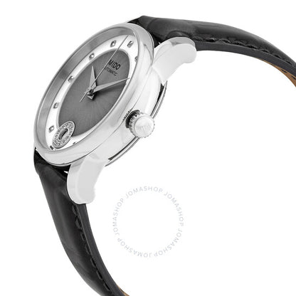 ميدو، ساعة بارونشيلي أوتوماتيكية للسيدات بمينا فضية مرصعة بالألماس