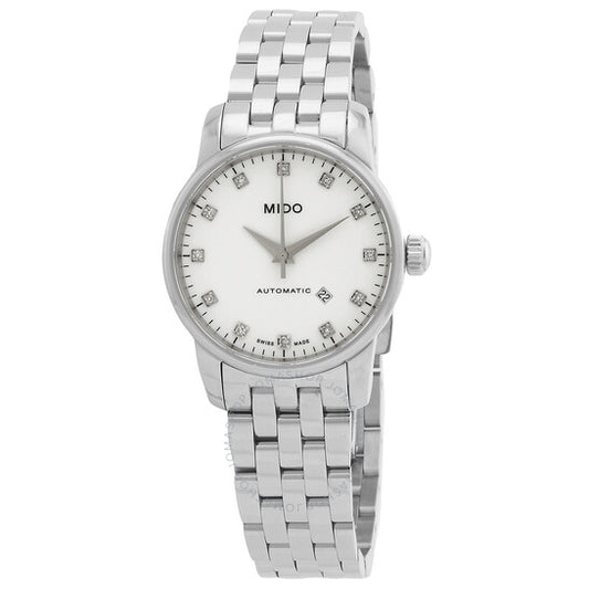 Mido, Baroncelli Automatic Diamond White Dial Ladies Watch