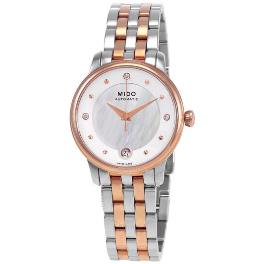 Mido, Baroncelli Automatic Diamond White Mother of Pearl Dial Ladies Watch