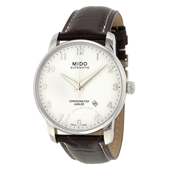 Mido, Baroncelli Automatic White Dial Brown Leather Men's Watch