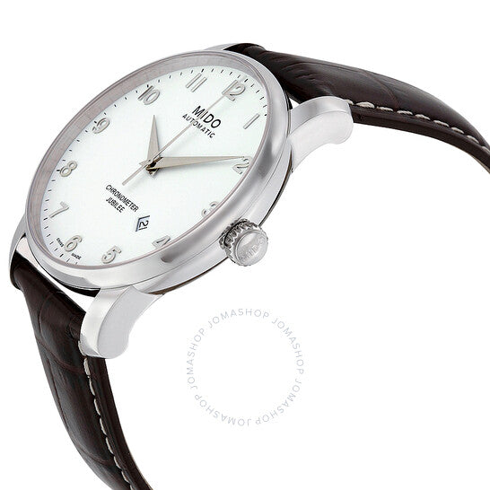 Mido, Baroncelli Automatic White Dial Brown Leather Men's Watch