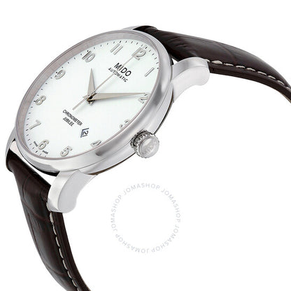 Mido, Baroncelli Automatic White Dial Brown Leather Men's Watch