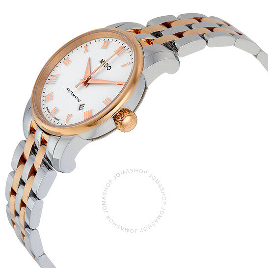 ميدو، ساعة بارونشيلي أوتوماتيكية بمينا أبيض وثنائية اللون للسيدات