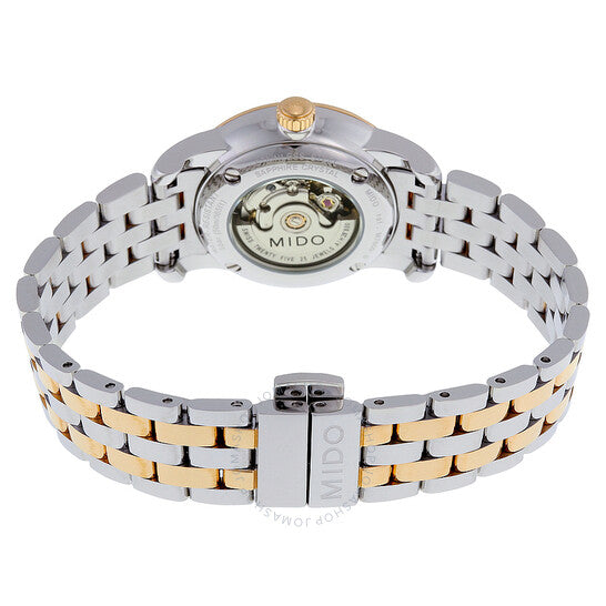 ميدو، ساعة بارونشيلي أوتوماتيكية بمينا أبيض وثنائية اللون للسيدات