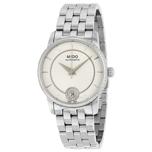 Mido, Baroncelli II Automatic Silver Dial Diamond Stainless Steel Watch