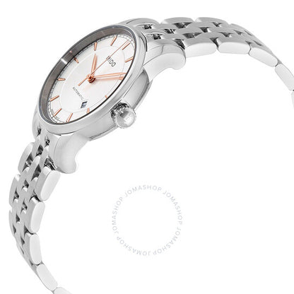 ساعة ميدو بارونشيلي II أوتوماتيكية للسيدات بمينا فضي