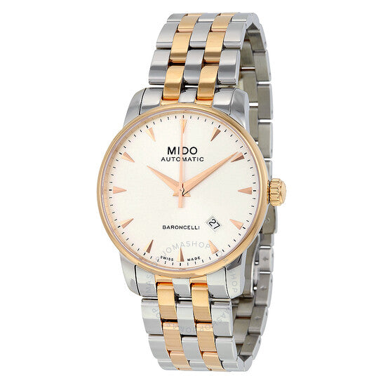 Mido, Baroncelli II Automatic Silver Dial Two-tone Men's Watch