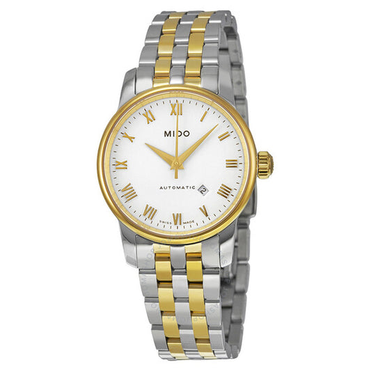Mido, Baroncelli II Automatic White Dial Two-tone Ladies Watch