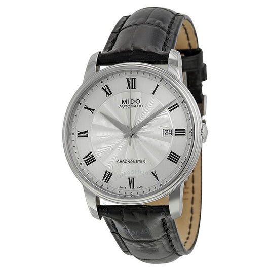 Mido, Baroncelli III Automatic Silver Dial Black Leather Men's Watch