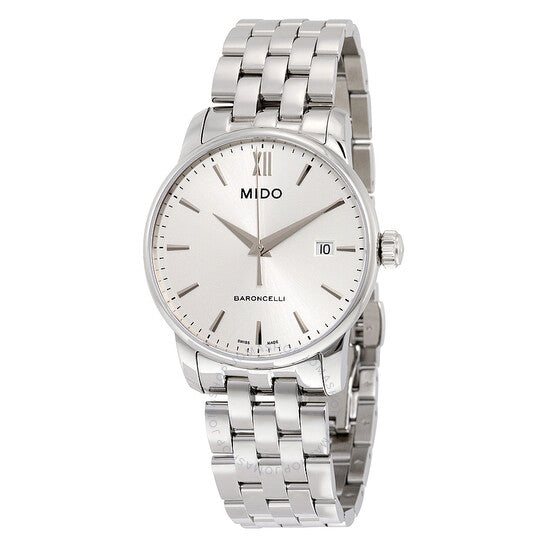 Mido, Baroncelli Silver Dial Stainless Steel Men's Watch