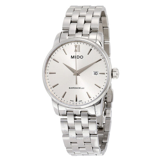Mido, Baroncelli Silver Dial Stainless Steel Men's Watch