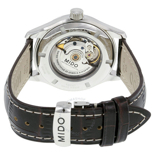 Mido, Belluna Automatic Silver Dial Brown Leather Men's Watch