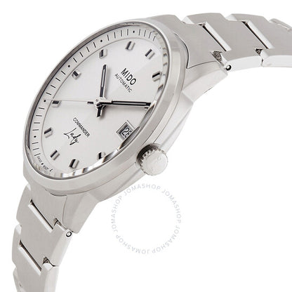 ميدو، ساعة كوماندر أوتوماتيكية للسيدات بمينا فضي