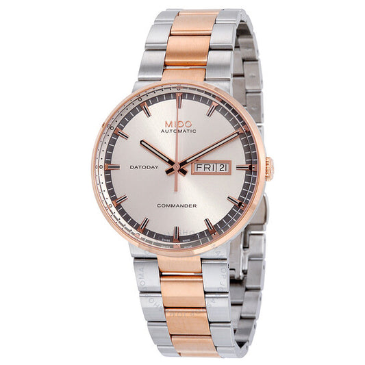 Mido, Commander II Daytoday Automatic Silver Dial Two-tone Men's Watch