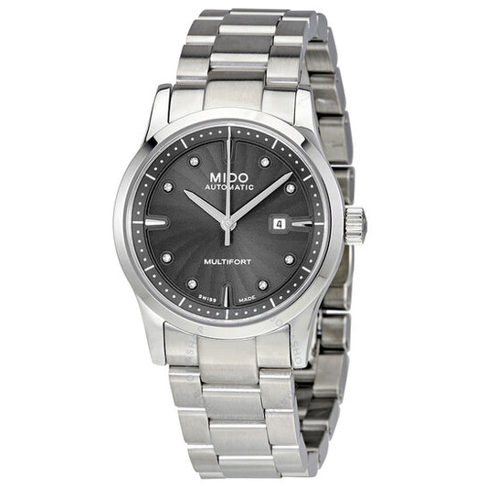 Mido, Multifort Automatic Grey Diamond Dial Ladies Watch M005.007.11.066.00